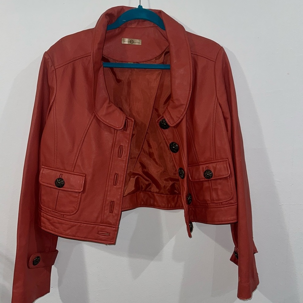 Wilsons leather  100% leather jacket coral